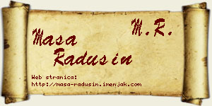 Maša Radusin vizit kartica